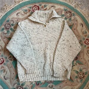 HANDMADE OATMEAL Cozy Knit Sweater with Button Details